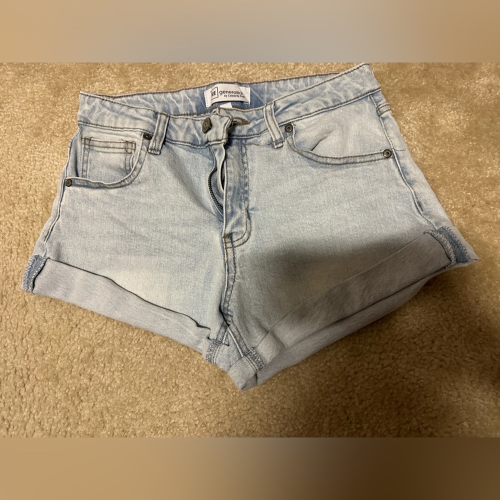 Celebrity Pink Light Wash Denim Shorts